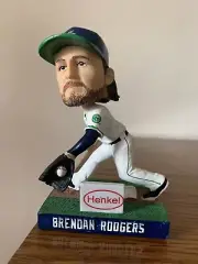 2021 Brendan Rodgers Hartford Yard Goats bobblehead with 2019 Topps rookie card