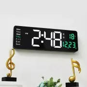 Stylish 16 LED Wall Clock with Temperature Date Day Display & Multiple Alarms