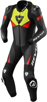 Revit Argon 2 Revit-Argon-2-1pcs-Moto-Lthr-Suit, black-red-yellow, Size 46 for Men Black Red Yellow