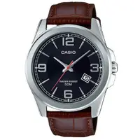 在飛比找ETMall東森購物網優惠-【CASIO 卡西歐】紳士時尚 皮革錶帶 日期顯示 礦物玻璃