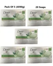 5x DOVE Refreshing Beauty Cream Bar 4 X 90g (20 Soaps)