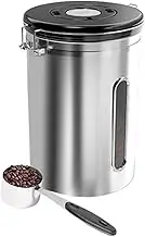 Mirpuytn Coffee Storage Container | 1.8L Multifunctional Cereal Containers with Measuring Scoop | Stainless Steel Kitchen Supplies, Portable Flour Jar for Home, Restaurants