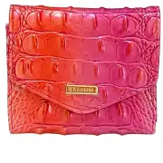 BRAHMIN SMALL VERONICA Cupid Ombre Melbourne Trifold Wallet pink coral NEW $145