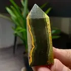68G Natural Bumblebee Jade Quartz Square Pointed Stone Pillar Healing