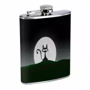 Moon Cat Em1 Flask 8oz Stainless Steel Hip Drinking Whiskey