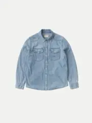 Nudie Jeans Denim Shirt - Stella Western Light Stonewash Size S - BNWT