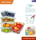1040ml34oz Airtight Glass Food Storage Containers with Lids - Glass Meal Prep...