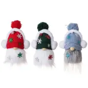 Cozy Knitted Hat with Headphones Adorable Christmas Faceless Ornament