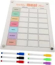Tofficu Dry Erase Calendar Refrigerator Weekly Daily Planner Whiteboard for Fridge Wall Door Shopping Meal Menu Family Schedule Planning Board A3