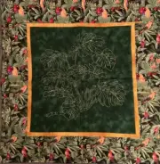 Wall quilt Sashiko Tropical Fern