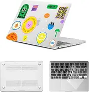 [HLAAJJX] for MacBook Air M4 M3 M2 15 inch Case 2025 2024 2023 A2941 A3114 A3241 Retina/Touch ID,Hard Shell Laptop Cover Protector & Keyboard Cover for MacBook Air 15",Colorful Sticker