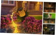 Solar Christmas Garden Lights Outdoor: Hanging Solar Watering Can Lights-W52