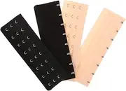 [TENDYCOCO] 4pcs Underwear Extension Buckle Bra Extender 2 Hook Ladies Bra Extenders Bra Extenders 2 Hooks 2 Hook Bra Extenders Elastic Bra Extenders Women Bra Extension Hooks Polyester