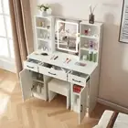 Vanity Table Makeup with Led Lighted Mirror Dressing 2 Caninet and 3 Drawers AU