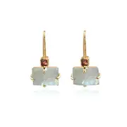 Amara Earrings - Metal-Sterling Silver - Stone-Moonstone - Finish-Shiny