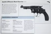 Smith & Wesson Revolver Gun Pistol Picture Out of Print Handgun Spec Sheet Decor