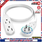 360° Rotating Extension Cord with Multi-Plug Outlet – 1ft Flat Power Strip