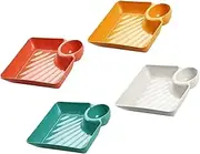 TOKIDNY 4pcs Chip and Dip Serving Platter Versatile Dumpling Sushi Snack Trays for Family Gatherings and Parties Stylish Modern Design for Any Occasion