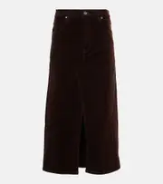 [Frame] Frame The Cord corduroy midi skirt 26 brown