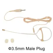 Beige Single Earhook Headset Mic Headworn Microphone 3.5mm 3 Pin 4 Pin XLR Plug
