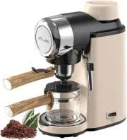 Dysokan Coffee Maker, 5 Bar Espresso Machine, 800W with Frother, 4 Cup