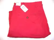 NEW Orvis Mens Pants Flat Front W36 X L34 High Meadow Plain Pant Red Cotton