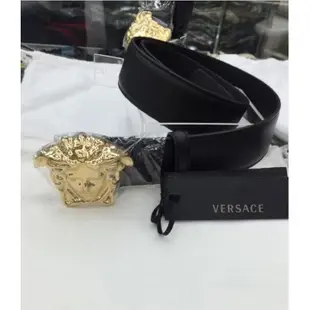 Versace 黑標 經典 女王頭 黑色 酒紅色 真皮 皮帶 全新正品范思哲皮帶凡賽斯皮帶 配件齊全