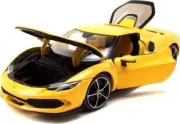 Ferrari 296 GTB Yellow Race + Play Series 1/18 Diecast Model Car by Bburago