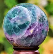 90MM Blue Fluorite Quartz Crystal Healing Chakra Balancing Metaphysical Sphere