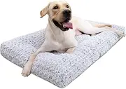 Lordap Washable Dog Bed Deluxe Plush Dog Crate Beds Comfy Kennel Pad Anti-Slip Pet Sleeping Mat for Large, Jumbo, Medium, Small Dogs Breeds (Gray, (41inch) 105x70x9cm)