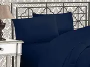 Elegant Comfort 1500 Thread Count Wrinkle & Fade Resistant Egyptian Quality Ultra Soft Luxurious 2-Piece Pillowcases, Standard Size, Navy