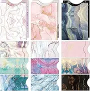 [Woanger] Set of 24 RFID Blocking Sleeves Includes18 Credit Card Sleeves and 6 Passport Sleeves Anti RFID Identity Theft Protection, Aluminum Foil Slim Identity Theft Protection Sleeve, Beautiful Marble Design