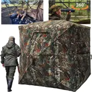 Hunting Blind with Floor Mat, 360 Degree See through Ground Blind for Deer Hunti