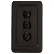 Clip On 3 Gang Toggle Switch, Antique Copper Brown