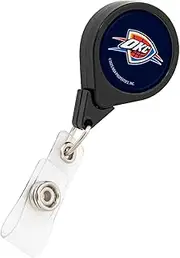 Desert Cactus Oklahoma City Thunder OKC Retractable Badge Holder NBA ID Reel with Ticket Clip for Lanyard, Work, School & Office Access (Design B)