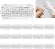 TOATELU Pack of 15 Double-Sided Hand Brush: Plastic Nail Brush, Hand Wash Brush with Hard Bristles, Fingernail Brush for Bathroom, Toilet, Sink, Workshop (Transparent Colour, 8.5 x 3.5 x 1.5 cm)