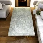Rectangle Quartz Dining Table Top Unique Stone Handmade Interior Hallway Decors