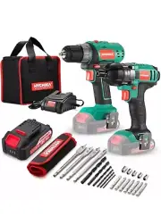 Cordless Drill Driver and Impact Driver, HYCHIKA Drill Combo Kit 18V (20V MAX),