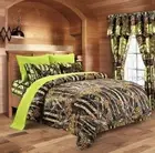 1 PC FULL SIZE BLACK CAMO COMFORTER BED SPREAD ONLY CAMOUFLAGE BLANKET WOODS