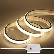 XUNATA Dimmable Flexible Silicone COB Neon Light 220V with AU Power Adapter, 288 LEDs/m, Cut to 50cm, IP65 Waterproof LED Strip for Indoor Deck (23m, Natural White)