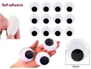 50mm Joggle Moveable Black Eye Wiggly Google Googly Eyes Craft Stick On Adhesive
