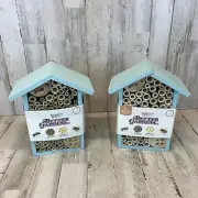 Pollinator BLUE Mason Bees, Leaf Cutter Bees House Wooden Bee Better Garden (2)