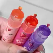 3pc set, Hydrating Fruit Lip Balm-Lip Oil, Peach, Strawberry, Grape Flavors.