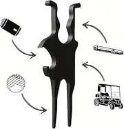 3-in-1 Golf Holder Divot Tool, Multi-Tool, Magnetic Golf Tube Holder for Golf Cart, Cigar Clamp, Beer Shotgun, Divot Tool and Ball Marker, Fits Beach Chair Fishing Accessory Putting Alignment