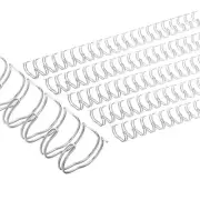 14mm (9/16″) Double Loop Wire Binding Combs, 50 Pcs, 2:1 Pitch, Silver Tone
