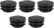 NINFE Black Plastic 35mm Dia Blanking End Caps Round Tube Insert 5 Pcs