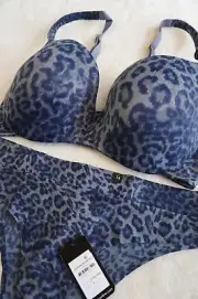 CITY CHIC Bra Size 16E / 38E & Brief 14 / XS Set Animal Print Leopard