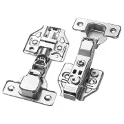 4 Pack Half Overlay Soft Close Frameless Cabinet Hinges 105 Degree 6-Ways 3-C...
