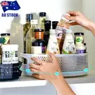 360° Rotating Round Spice Storage Rack Tray Turntable Kitchen Holders Organizers
