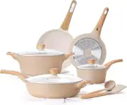 14-Pc Ceramic Nonstick Cookware Set – PFAS-Free, Induction Ready